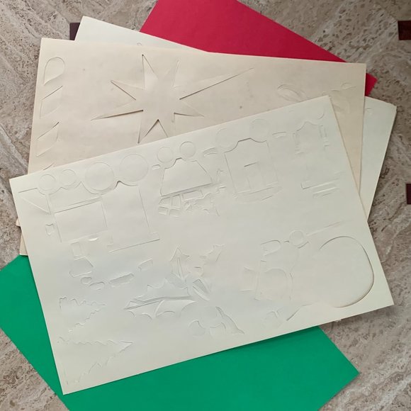 VTG DoublGlo Christmas Stencils Window Spray Snow Decorations 60s Retro - Picture 7 of 8